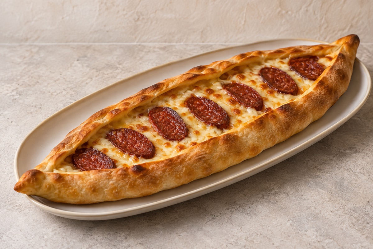 Pide mit Sucuk und Käse